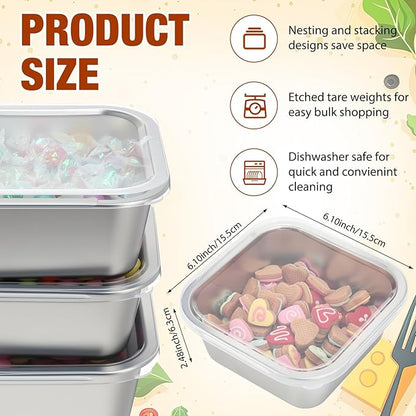 6 Pcs Stainless Steel Food Storage