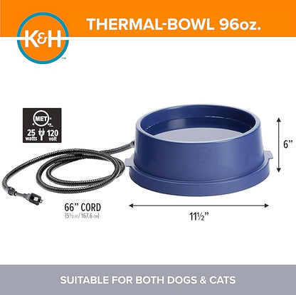 Thermal-Bowl Heated Water Bowl for Cats & Dogs