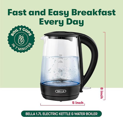 bella 1.7 Liter Glass Electric Kettle
