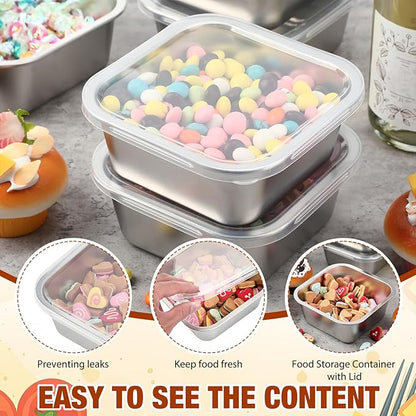 6 Pcs Stainless Steel Food Storage