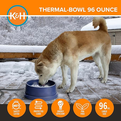 Thermal-Bowl Heated Water Bowl for Cats & Dogs