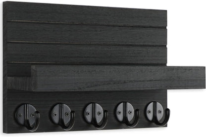 Wall Key Holder with Shelf & Hooks