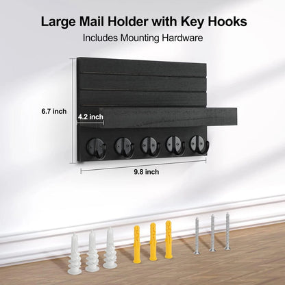 Wall Key Holder with Shelf & Hooks